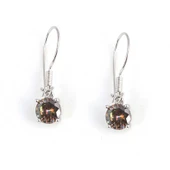 925 Ayar Gümüş Yuvarlak Büyük Boy Mistik Topaz Taşlı Küpe thumbnail 3