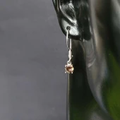 925 Ayar Gümüş Yuvarlak Küçük Boy Mistik Topaz Taşlı Küpe thumbnail 2