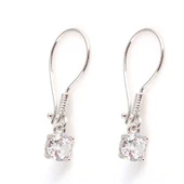 925 Ayar Gümüş Yuvarlak Zirkon Taşlı Küpe thumbnail 1