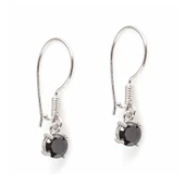 925 Ayar Gümüş Yuvarlak Küçük Boy Oniks Taşlı Küpe thumbnail 1