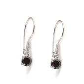 925 Ayar Gümüş Yuvarlak Küçük Boy Oniks Taşlı Küpe thumbnail 3