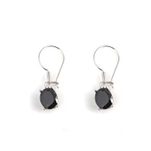 925 Ayar Gümüş Oval Büyük Boy Oniks Taşlı Küpe thumbnail 3