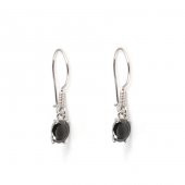 925 Ayar Gümüş Oval Küçük Boy Oniks Taşlı Küpe - 3