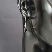 925 Ayar Gümüş Oval Küçük Boy Oniks Taşlı Küpe thumbnail 2