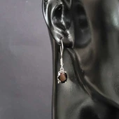 925 Ayar Gümüş Oval Büyük Boy Oniks Taşlı Küpe thumbnail 2