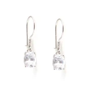 925 Ayar Gümüş Oval Büyük Boy Zirkon Taşlı Küpe thumbnail 1