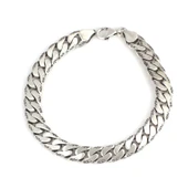 925 Ayar Gümüş Kenarı İşlemeli Gurmet Mat Zincir Bileklik thumbnail 2
