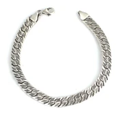 925 Ayar Gümüş Üzeri Baklava İşlemeli Gurmet Mat Zincir Bileklik thumbnail 2