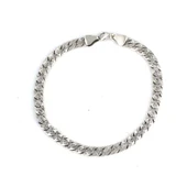 925 Ayar Gümüş Desen İşlemeli Oval Gurmet Mat Zincir Bileklik thumbnail 2