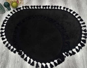 My Evilla Modern Simirna Dekoratif  Peluş Oval Ponpon Saçaklı Klozet Takımı - 10