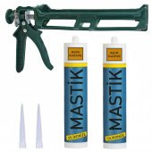 Aletçantam Çekomastik Seti -2 Adet Kahve Silikonize Mastik + Silikon Tabancası - 1