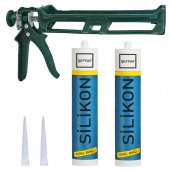 Aletçantam Silikon Seti _ 2 Adet Şeffaf Silikon + Silikon Tabancası - 1