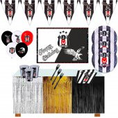 AFİŞLİ BEŞİKTAŞ DOĞUM GÜNÜ PARTİ MALZEMELERİ SÜSLERİ SETİ 8 KİŞİLİK - 1
