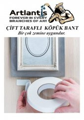Çift Taraflı Bant Köpük Bant 25mm x 2mt 1 Adet Çerçeve Tablo Halı Yapıştırma Bandı İç Ve Dış Mekan Süper Güçlü Köpük Bant - 2