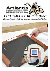 Çift Taraflı Bant Köpük Bant 25mm x 2mt 1 Adet Çerçeve Tablo Halı Yapıştırma Bandı İç Ve Dış Mekan Süper Güçlü Köpük Bant - 3