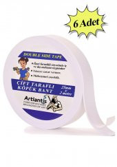 Çift Taraflı Bant Köpük Bant 25mm x 2mt 6 Adet Çerçeve Tablo Halı Yapıştırma Bandı İç Ve Dış Mekan Süper Güçlü Köpük Bant - 1