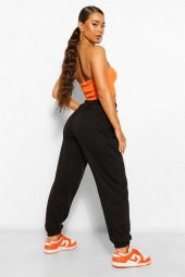 Basic Rahat Lastikli Bel Paca Klasik Mix Geniş Jogger Eşofman Altı Cepli Siyah 5013_20150 - 2