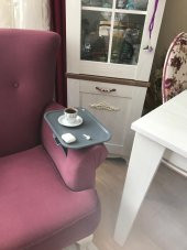 CUPPISH Cuppish Koltuk Kenarı Tepsisi, Kolçak Tepsisi, Tepsimatik (Gri) - 5