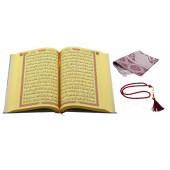 Orta Boy Gri Renkli Karekodlu Kuranı Kerim (24.5cmx17cm) Seccade (67cmx122cm) Tesbih Set - 1