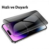 Coofbe Gizlilik Özellikli Parmak İzi Bırakmaz iPhone 14 Pro Ekran Koruyucu Hayalet Ekran Koruyucu - 4