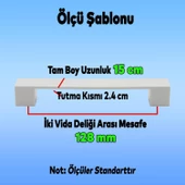 Cemre 128 Mm (SERT PLASTİK) Beyaz Mobilya Çekmece Mutfak Dolap Dolabı Kulpu Kulbu Kulpları - 2