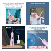 NPO Nicefeel FC1596 Taşınabilir,Şarjlı,Masajlı,Diş Teli/Protez Bakım Profesyonel Ağız Duşu-Pembe - 6