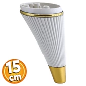 Iron Lüks Mobilya Kanepe Sehpa Tv Ünitesi Çekyat Koltuk Ayağı 15 Cm Krem Gold Baza Ayakları thumbnail 1