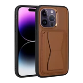 Apple iPhone 14 Pro Kılıf ​Pu Deri Kartlıklı Standlı Kapak - 5