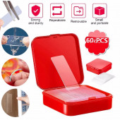 Çift Taraflı Pratik Yıkanabilen Şeffaf Kutulu Jel Bant (60 Adet) - 1