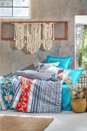 Ethnic Çift Kişilik Nevresim Takımı Marika Lacivert - 1