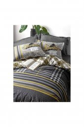 Leonardo - Gri Masculine Çift Kişilik Nevresim Takımı - 2