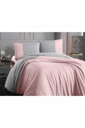 Pembe Gri Thor Ranforce Çift Renk Tek Kişilik Nevresim Takımı - 1