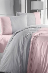 Pembe Gri Thor Ranforce Çift Renk Tek Kişilik Nevresim Takımı - 2