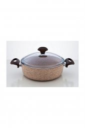 Falez  Cre 3015 Creamy Granitec 30 Cm Basık Kısa Granit Tencere - 1