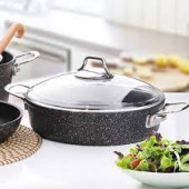 Falez  Black Line Granit Döküm  Kısa Tencere 30 cm - 1