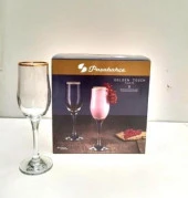 Paşabahçe Flüt Ayaklı Şampanya Bardağı 44160 6Lı Golden Touch Tulipe 200cc - 1