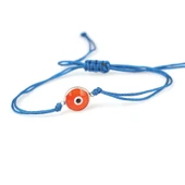 925 Ayar Gümüş Çerçeveli Nazar Boncuk İpli Bileklik thumbnail 1