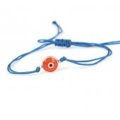 925 Ayar Gümüş Çerçeveli Nazar Boncuk İpli Bileklik - 1