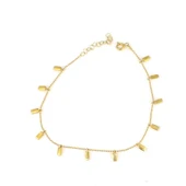 925 Ayar Gümüş 12'Li Plakalı Toplu Zincirli Bileklik thumbnail 1