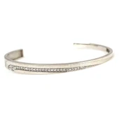 925 Ayar Gümüş Beyaz Taşlı Beyaz Renk Çiftli Astar Bilezik thumbnail 5