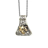 925 Ayar Gümüş Kolye Üzeri Bozkurt Kafası Kolye thumbnail 1