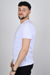 Cazador 23YCEEO04618 Erkek Beyaz Bisiklet Yaka T-Shirt - 2