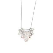 925 Ayar Gümüş Kalpli Kelebek Kolye thumbnail 2