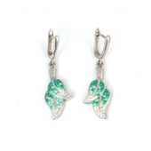 925 Ayar Gümüş Yaprak Model Taşlı Küpe thumbnail 1