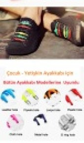 12 adet Sarı Elastik Ayakkabı Silikon Bağcık Bağcığı İpi Spor Sneakers Ayakkabı Bağcığı - 1
