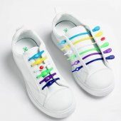 K12 adet (6 Renk) Elastik Ayakkabı Silikon Bağcık Bağcığı İpi Spor Sneakers Ayakkabı Bağcığı - 2