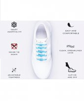12 adet Pembe Sarı Elastik Ayakkabı Silikon Bağcık Bağcığı İpi Spor Sneakers Ayakkabı Bağcığı - 3