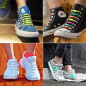 12 adet Sarı Kırmızı Yeni Elastik Ayakkabı Silikon Bağcık Bağcığı İpi Spor Sneakers Ayakkabı Bağcığı - 4