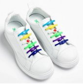 K12 adet (6 Renk) Elastik Ayakkabı Silikon Bağcık Bağcığı İpi Spor Sneakers Ayakkabı Bağcığı - 3