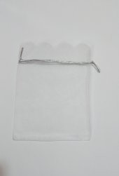 10 Adet Şeffaf Bez Kına Düğün Mevlüt Sünnet Hediye Kesesi Kese Çanta Boyut: 16 cm x 12 cm - 1